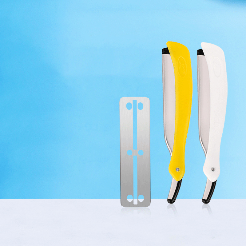 휴대용 접이식 수염 눈썹 트리밍 77 블레이드 직선 면도기