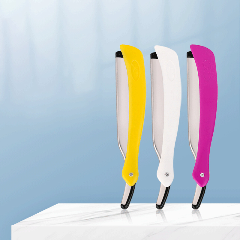 휴대용 접이식 수염 눈썹 트리밍 77 블레이드 직선 면도기