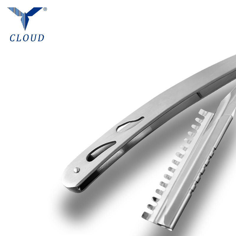 내구성이 뛰어난 스테인레스 스틸 골판지 직선형 면도기 손잡이