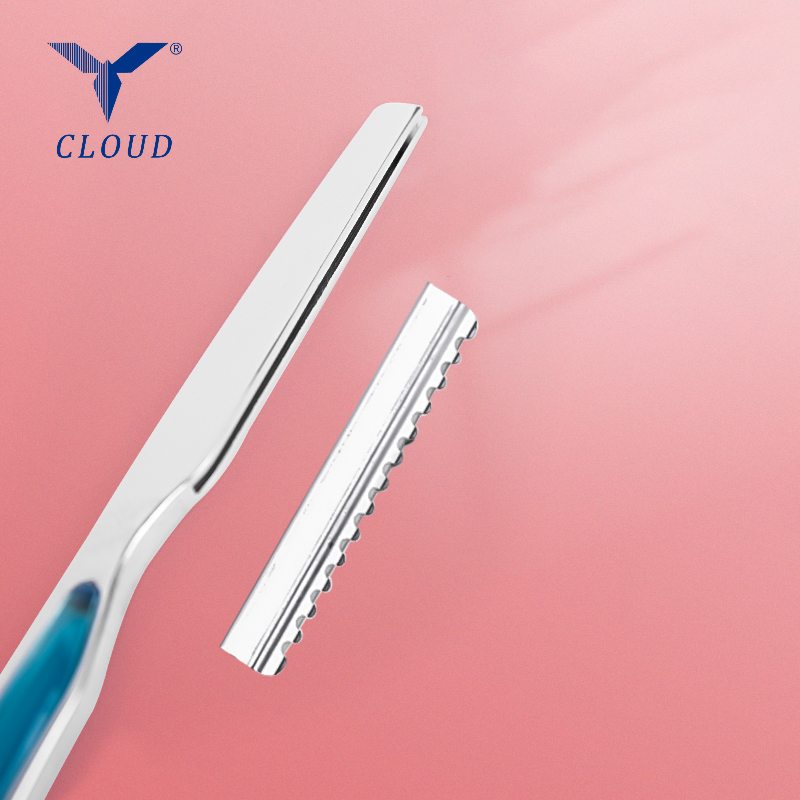 헤어 커팅 면도기 스테인레스 스틸 일자 면도기 (플라스틱 손잡이)